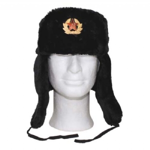 Cappello Militare Russo con Pelliccia Nero