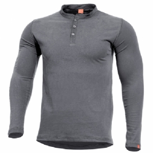 Maglia Henley in Cotone Filato Romeo Wolf Grey - Pentagon