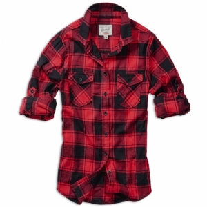 Camicia Donna a Scacchi in Flanella Amy Rosso/Nera - Brandit