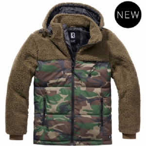 Giacca Trapuntata Jackson Teddyfleece Oliv/Woodland - Brandit
