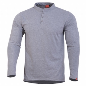 Maglia Henley in Cotone Filato Romeo Melange - Pentagon