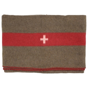 Coperta Militare in Lana Esercito Svizzero 200x150 cm Marrone