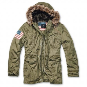 Parka Vintage Explorer Stars and Stripes Olive Brandit