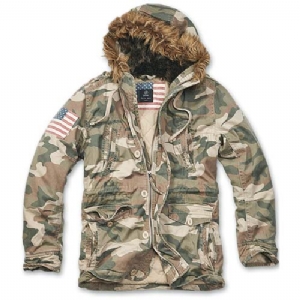 Parka Vintage Explorer Stars and Stripes Woodland Brandit