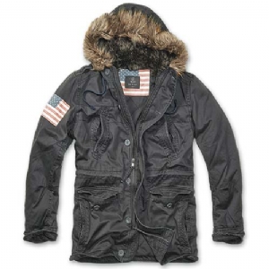 Parka Vintage Explorer Stars and Stripes Black Brandit