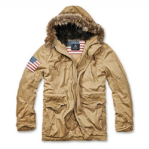 Parka Vintage Explorers Stars and Stripes Tan Brandit