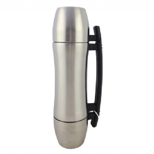 Thermos Militare Vacuum in Acciaio Inox con Maniglia e 2 Tazze, 0,7L - MFH