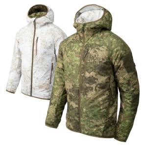 Giacca con cappuccio reversibile Wolfhound in tessuto nylon Windpack - Pencott Wildwood/Pencott Snowdrift - Helikon-Tex