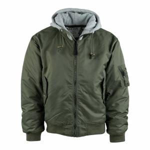 Bomber MA-1 con cappuccio - Verde - Fostex Garments