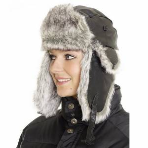 Berretto Leather Furcap in pelle con pelliccia - Nero - Fostex Garments