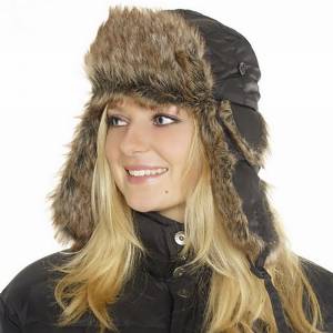 Berretto Polyester Cap con pelliccia - Nero - Fostex Garments