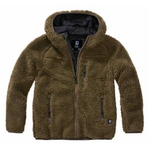 Giacca pile bambino Teddyfleece con cappuccio - Olive - Brandit