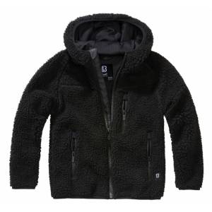 Giacca pile bambino Teddyfleece con cappuccio - Nero - Brandit