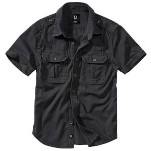 Camicia Vintage Manica Corta - Nero - Brandit