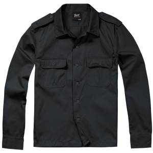 Camicia US Manica Lunga - Nero - Brandit
