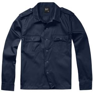 Camicia US Manica Lunga - Navy - Brandit