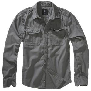Camicia Vintage Manica Lunga - Charcoal Grey - Brandit