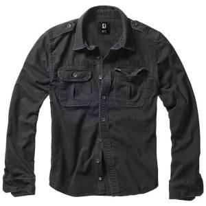 Camicia Vintage Manica Lunga - Nero - Brandit