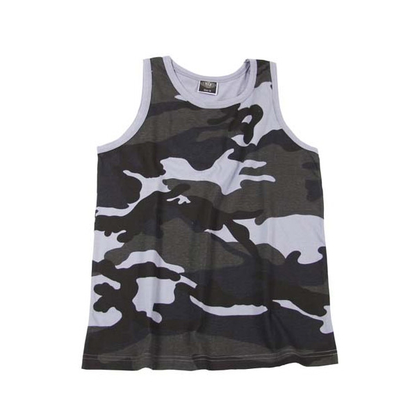 Alpha Industries Basic Tank - Canotta Uomo Mimetica, Morbido Cotone Jersey, Vestibilità Slim, Logo Stampato