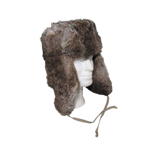 Cappello di pelliccia di coniglio marrone