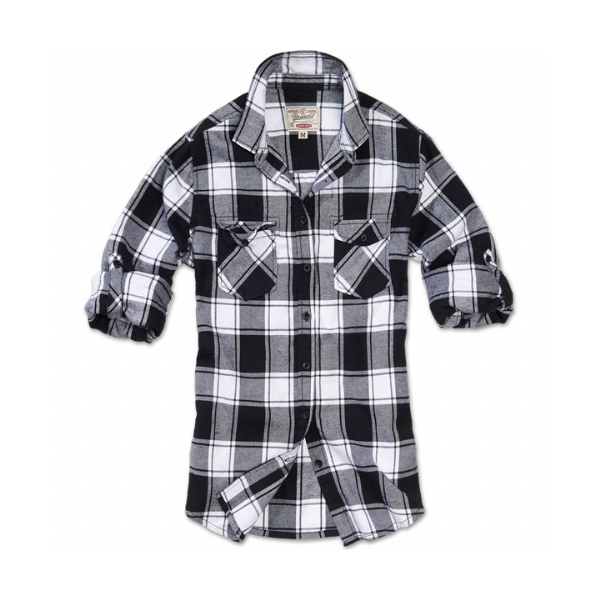 Cromoncent Camicia Uomo In Flanella A Quadri – Maniche Lunghe, Misto Cotone, Nero/Grigio, Taglia L (Cinese = USA L)