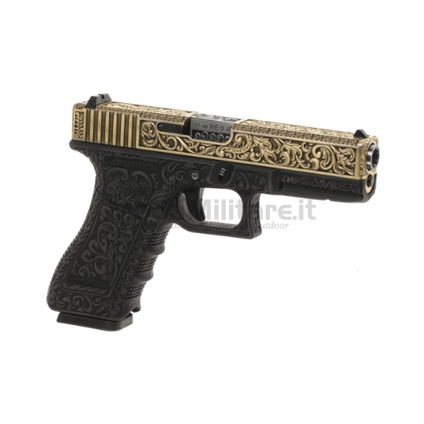 Pistola Softair a Gas WE17 Etched Metal Version Gold - WE