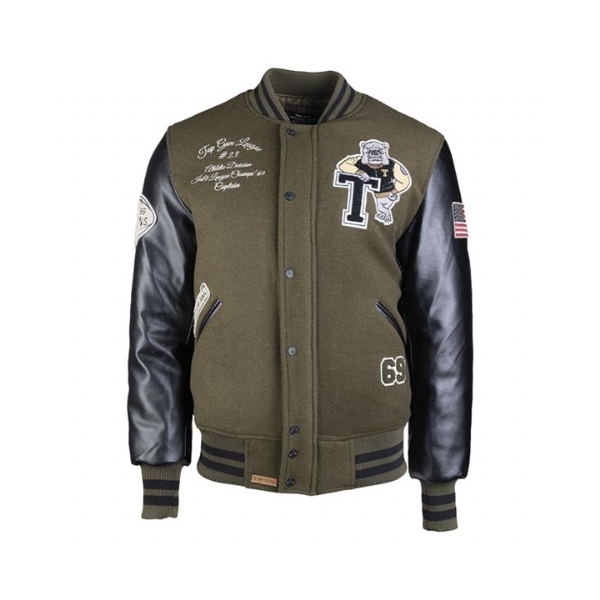 Giacca da Baseball Top Gun League OD Green/Nera - Top Gun