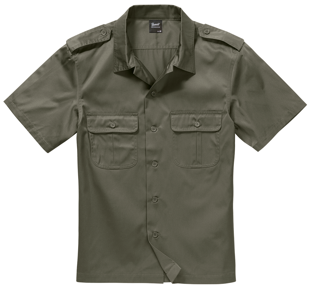 Camicia Militare Manica Corta US Olive - Brandit