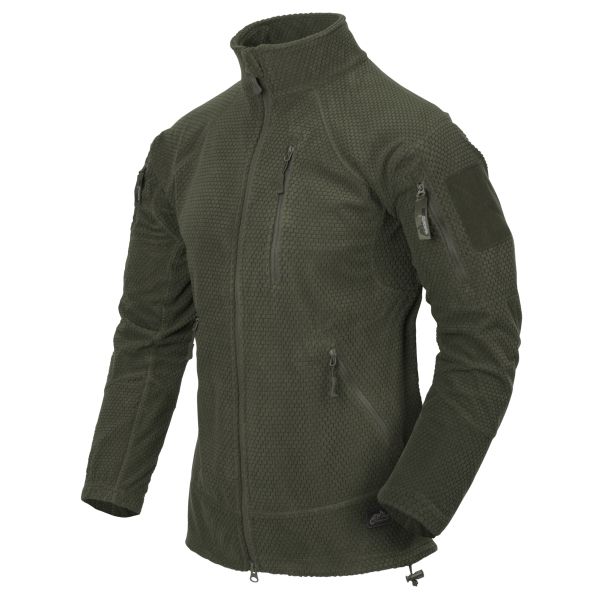 Giacca Alpha Tactical in Grid Pile Olive Green - Helikon Tex 