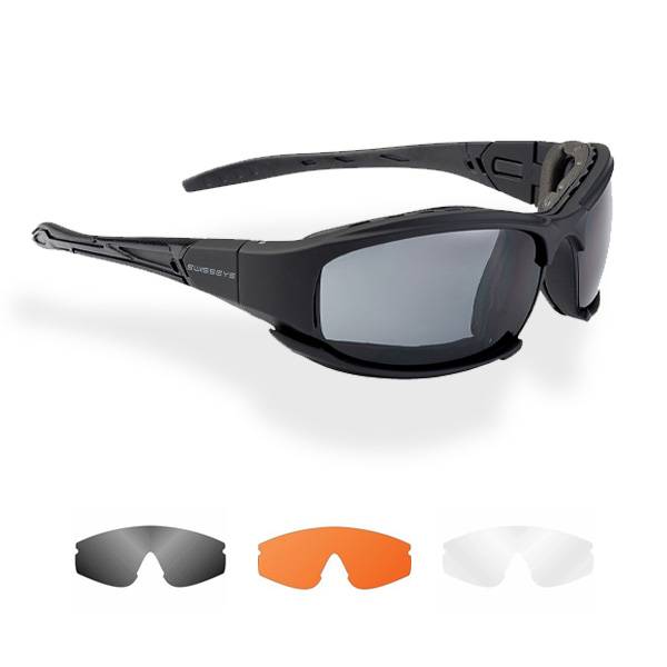 Sposune Occhiali Tattici Con 3 Lenti Intercambiabili (Trasparente, Grigio, Giallo) - Protezione UV400, Anti-appannamento, Antigraffio, Per Caccia, Ciclismo, Tiro