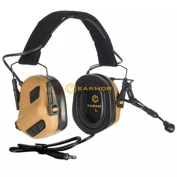 Cuffie tattiche antirumore con microfono M32 Plus - Coyote - Earmor