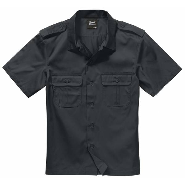 Camicia Militare Manica Corta US - Nero - Brandit