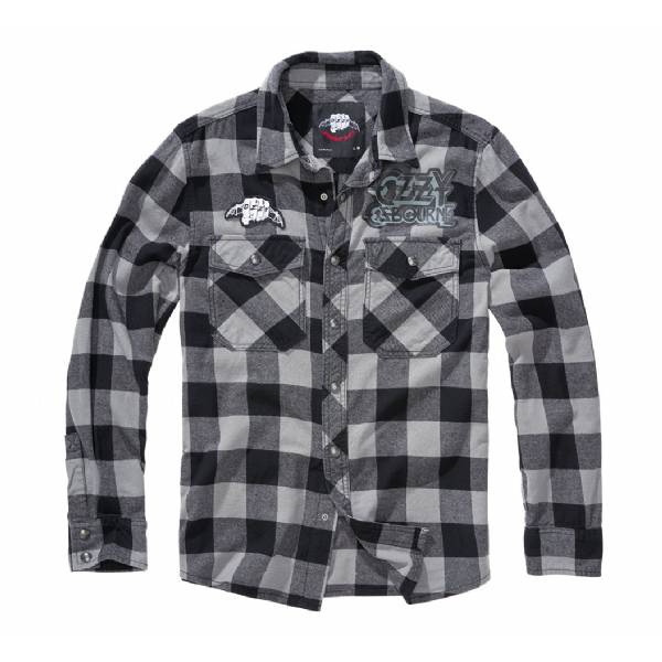 Camicia Ozzy, a quadri manica lunga - Black/Charcoal checkered - Brandit