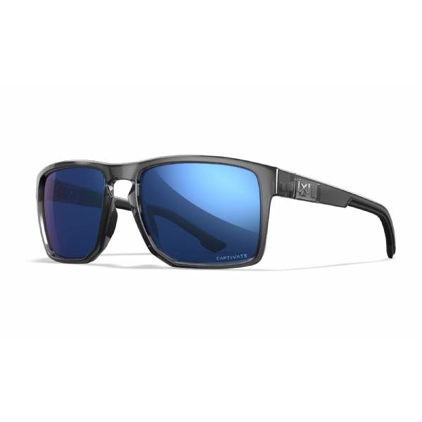 Occhiali da sole WX Founder Polarized Blue Mirror Gloss Crystal Grey Frame - Wiley X