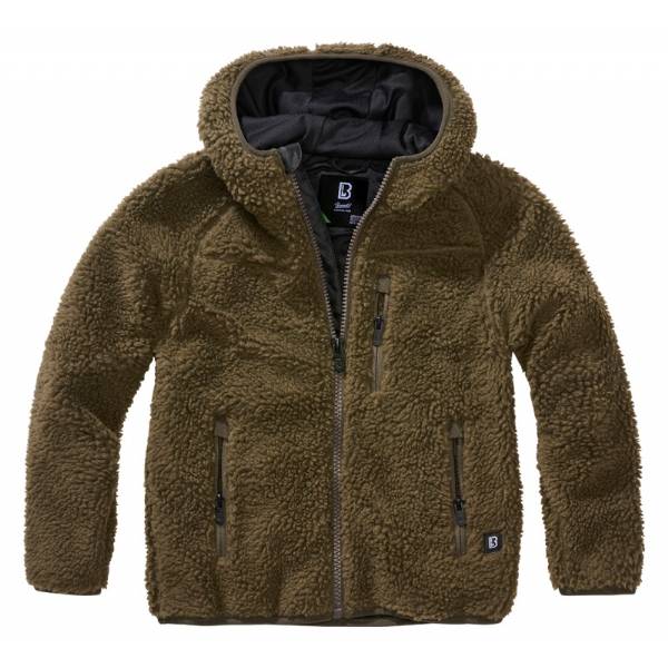 Giacca pile bambino Teddyfleece con cappuccio - Olive - Brandit