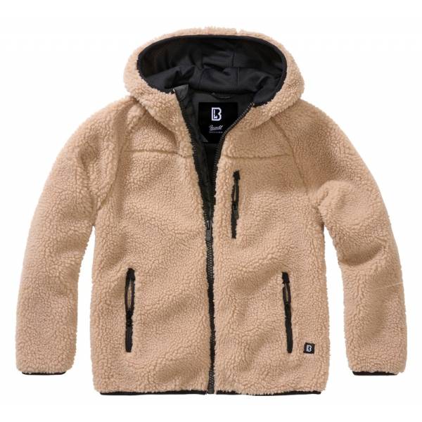 Giacca pile bambino Teddyfleece con cappuccio - Camel - Brandit