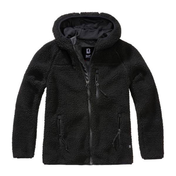 Giacca pile donna Teddyfleece con cappuccio - Nero - Brandit