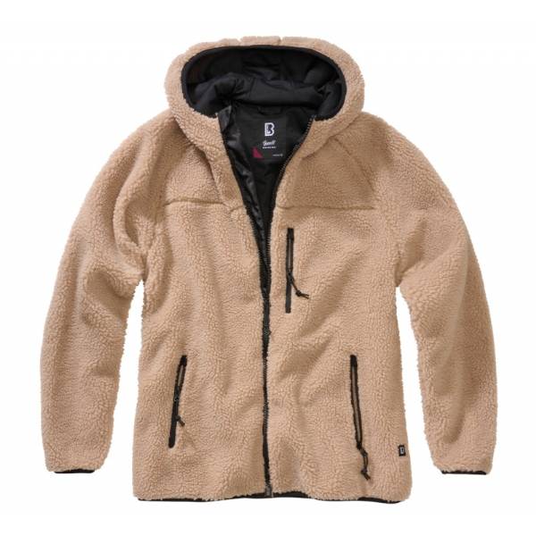 Giacca pile donna Teddyfleece con cappuccio - Camel - Brandit