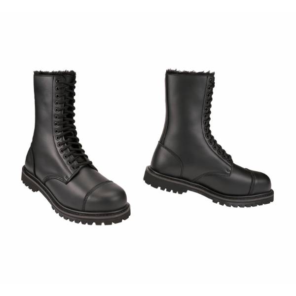 Anfibi Militari in Pelle Phantom con Pelliccia 14 Buchi - Brandit