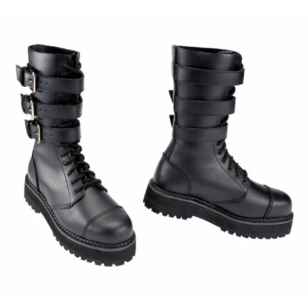 Anfibi Militari in Pelle Phantom Plateau 3 Fibbie - Brandit