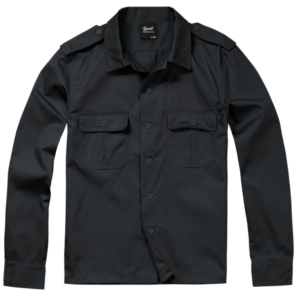 Camicia US Manica Lunga - Nero - Brandit