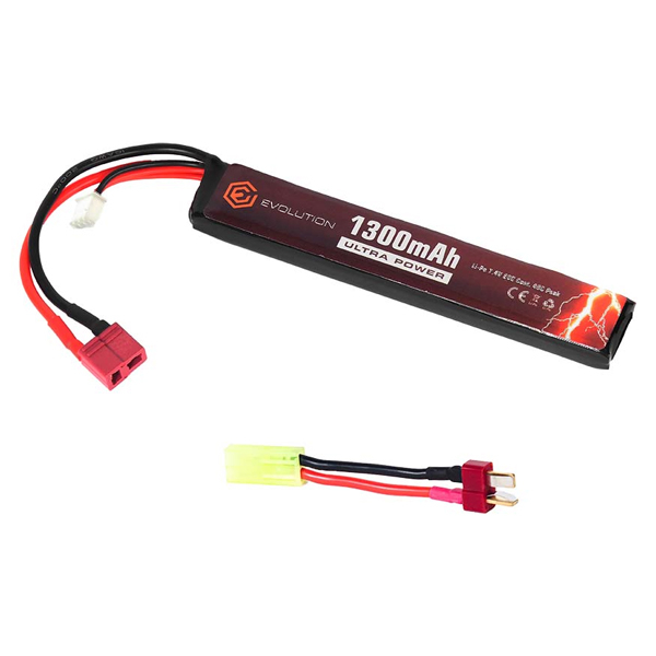 Batteria Singola Li-Po 7,4V 1300mAh 20C-40C + Adattatore - Evolution