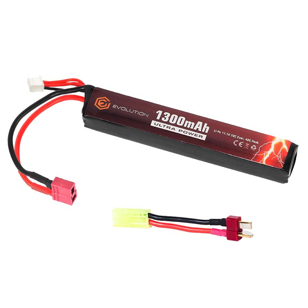 Batteria Singola Li-Po 11,1V 1300mAh 20C-40C + Adattatore - Evolution