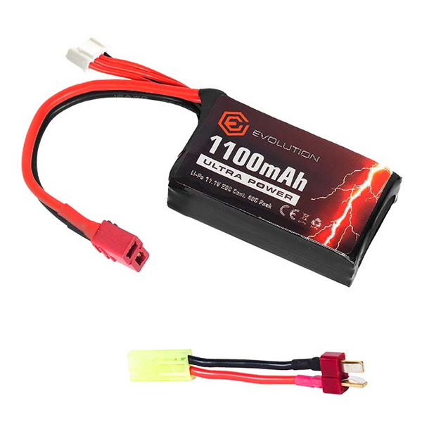 Batteria Singola Li-Po 11,1V 1100mAh 20C-40C + Adattatore - Evolution