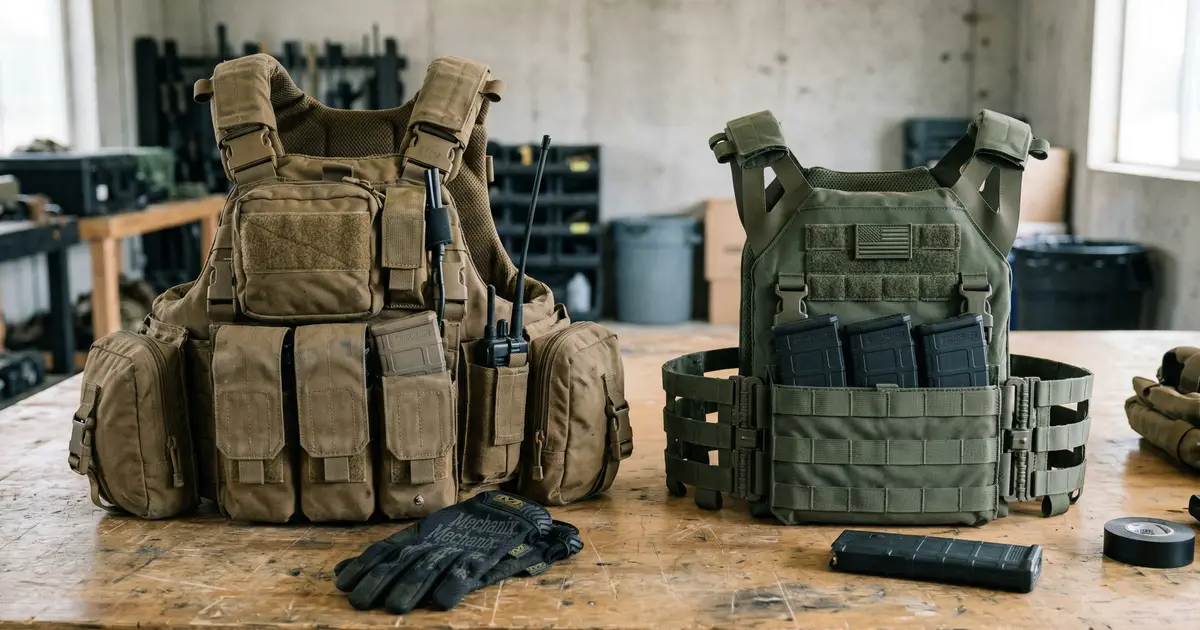 Gilet tattico vs plate carrier: differenze reali e uso corretto